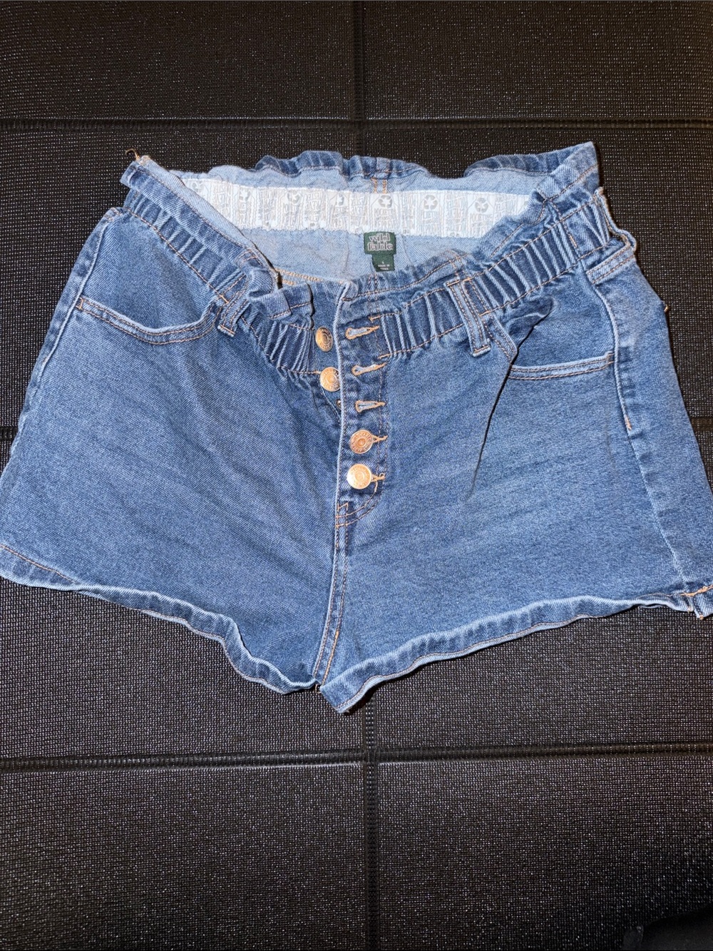 High-Waist Paperbag Denim Shorts - Blue Wild Fable Target